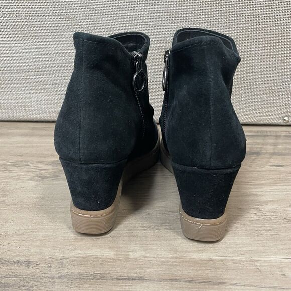 SOFFT AQUA 9M Boots SIRI Wedge Bootie Sneaker Ruching Suede Zip Waterproof - Picture 4 of 9